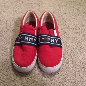 Tommy Hilfiger Red Slip-On Sneakers